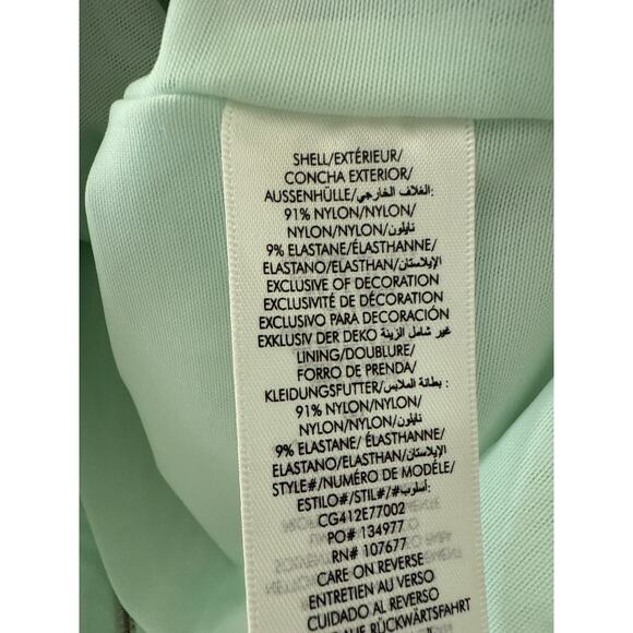 ALICE + OLIVIA Delaina Long Sleeve Sea Green Sequin Crop Top Size Large - Picture 8 of 10